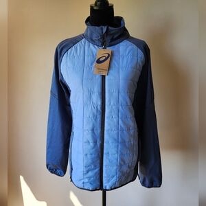 NWT Asics Hybrid Running Full Zip Blue Jacket Women's Size S.